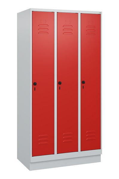 C+P luierkluis Classic PLUS met middenwand, bodem, 3 vakken, 1800x900x500mm, 7035/3020, veiligheidsdraaigrendel, 0800207-30F S10002