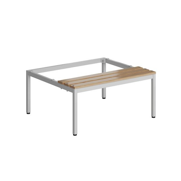 Lüllmann ClassiX bankonderstel, zitkussens beuken, 420 x 870 x 800 mm, lichtgrijs, X-524150