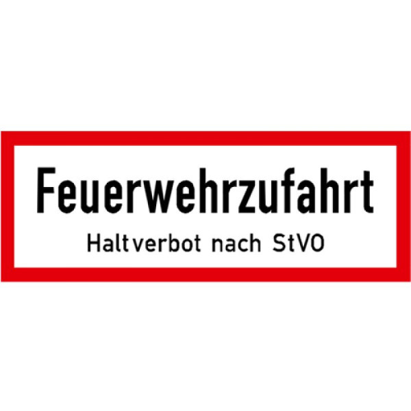 Stenen HGS bord, brandweer toegang, niet stoppen volgens StVO, 210x594mm /RA2/vlakke vorm 3mm, hwsb02021593p