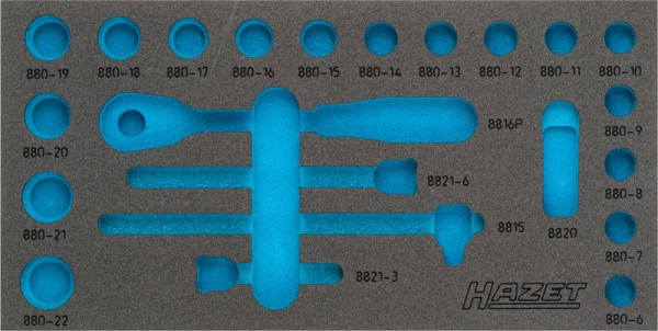 Hazet 2-componenten zachtschuiminleg, voor 880-2, afmetingen/lengte: 342 mm x 172 mm Organisatiesysteem afmeting: 1/3 (342 x 172 mm), 163-353L