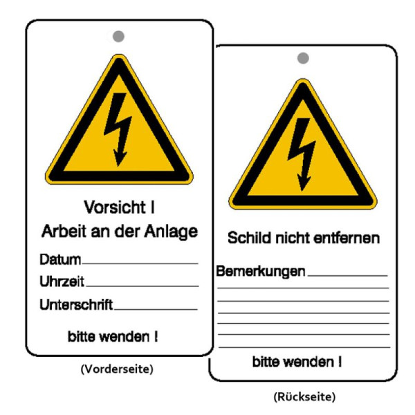 Stein HGS HGS onderhoudslabel met waarschuwingsbord en extra tekst, Let op! Werkzaamheden aan het systeem, VE: 10 stuks, 41.1450