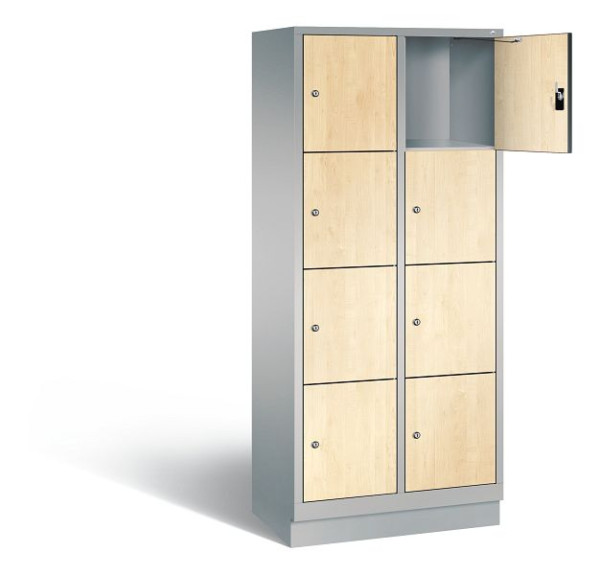 C+P lockerkast Evolo, H1800xW810xD500mm, kleur: wit aluminium / Donau esdoorn decor, 48020-224 S10270