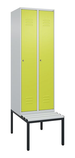 C+P luierkluis Classic PLUS met middenwand, 2 vakken, 2120x600x815mm, 7035/0024, cilindersloten, 0800507-20F S10025