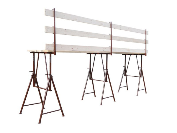 Schake vouwsteigerbokset, 3x vouwsteigerbok Compact S maat 3, 3x leuningpalen, 8x steigerplanken 240x 2500x 45 mm, 6x kantplank, 10123S-SET3