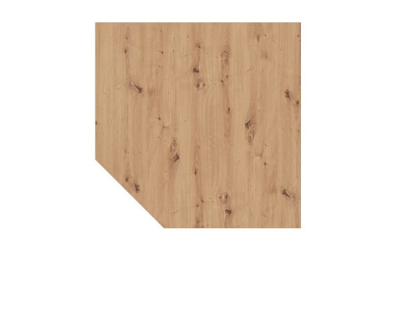 Hammerbacher tussenbord LT12, 120 x 120 cm, bord: knoestig eiken, 25 mm dik, vierkante vorm met afgeschuinde hoek, steunpoot in zilver, VLT12/R/S