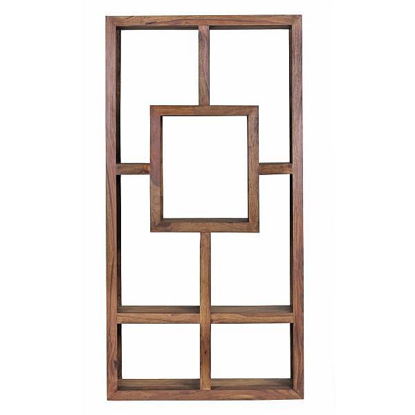 Wohnling boekenkast MUMBAI massief sheeshamhout 90 x 180 cm opbergvakken design landelijke stijl staande plank, WL1.375