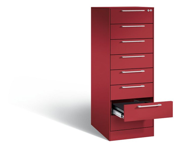 C+P archiefkast Asisto, H1310xB440xD600mm, kleur: robijnrood, beugelgreep, 146225-822 S10013