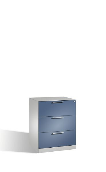 C+P hangarchiefkast Asisto, H1010xB800xD600mm, kleur: lichtgrijs / verre blauw, beugelgreep, 146243-312 S10177