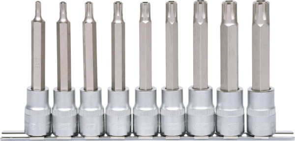 KS Tools 1/2" RIBE bitdoppenset, lang, 9-delig, 911.1630