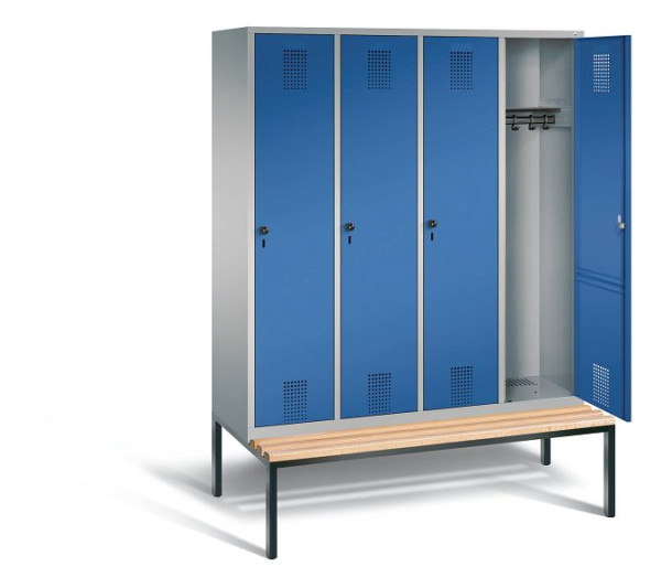 C+P Evolo garderobe, H2090xW1590xD815mm, kleur: wit aluminium / gentiaanblauw, 48050-42 S10338
