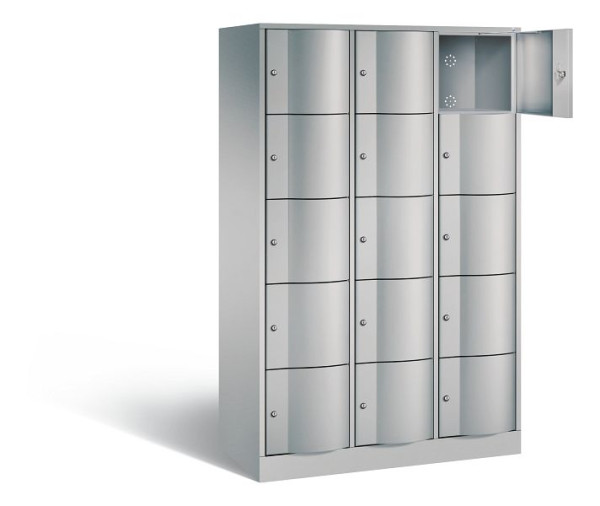 C+P lockerkast Resisto, H1950xB1148xD540mm, kleur: wit aluminium, 8570-372 S10044