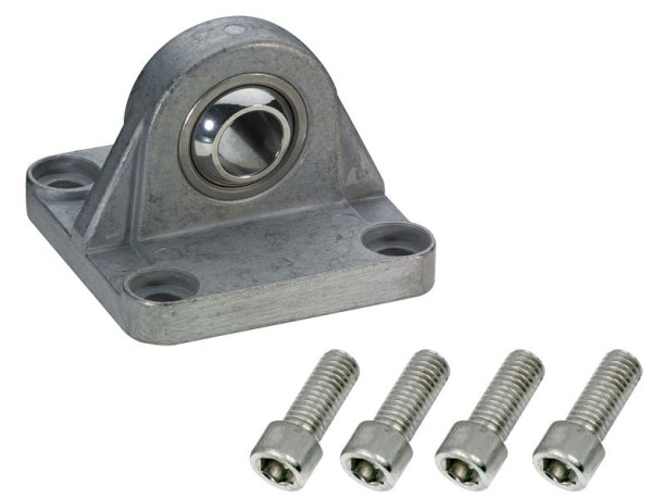 timmer ZHO-BEF-BAS-32, bevestigingsoog compleet, voor profielcilinder DIN ISO 15552 Ø 32 mm, vv 4 bevestigingsschroeven, PD23843