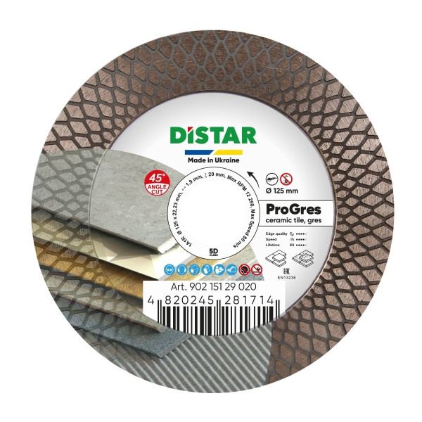 Distar diamantdoorslijpschijf 1A1R 125 Pro Gres, 90215129020
