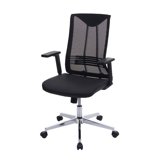 Mendler bureaustoel HWC-J53, bureaustoel, bureaustoel, ergonomisch kunstleer, zwart, 81083