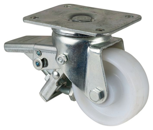 BS Rolls Zwaarlastwiel met rem, breedte 30 mm, Ø80 mm, tot 150 kg, loopvlak/wiellichaam kunststof, rollager, N120.B10.081