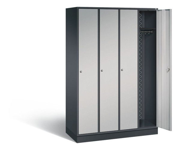 C+P locker Intro, H1950xW1220xD490mm, kleur: zwart-grijs/wit aluminium, 8170-401 S10023