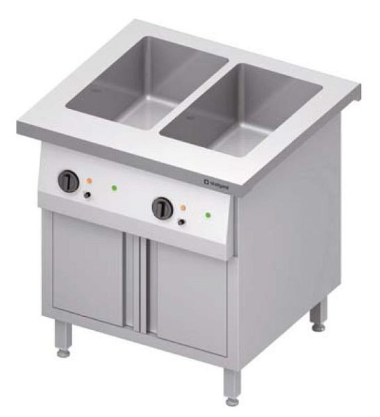 Stalgast bain-marie station "Free Flow" 2x GN1/1 waskommen, met draaideuren, 799x735x880 mm RVS deksel, FF08112