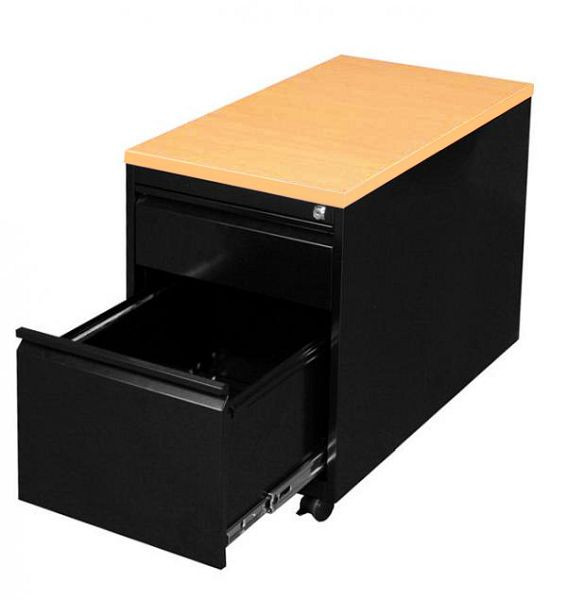 Lüllmann rolcontainer, 620 x 460 x 800 mm, gitzwart/beuken decor, 505501