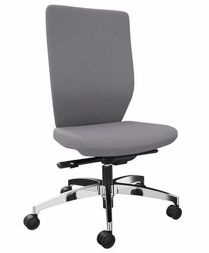 DENIOS Stilo ES operator bureaustoel, Syncro-Quickshift technologie, aluminium onderstel, grijs, 292418