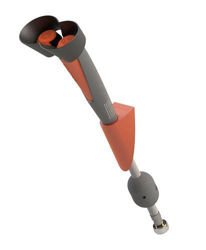 B-SAFETY handoogdouche met 2 douchekoppen, rood/zwart, wandmontage, DVGW, 306247