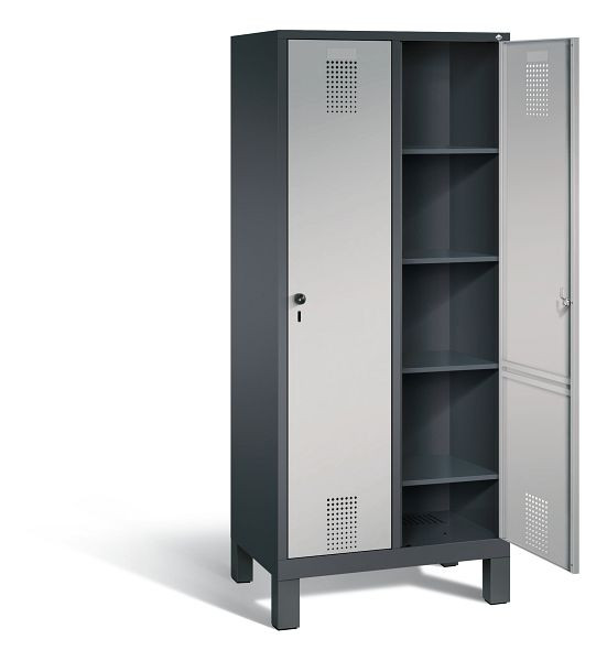 C+P washok Evolo, H1850xW810xD500mm, kleur: zwart-grijs/wit aluminium, 48010-22B S10011