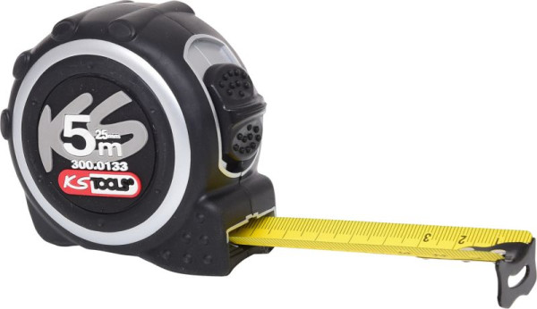KS Tools rolmaat met slot, zwartgrijs, 5m, 25mm, 300.0133