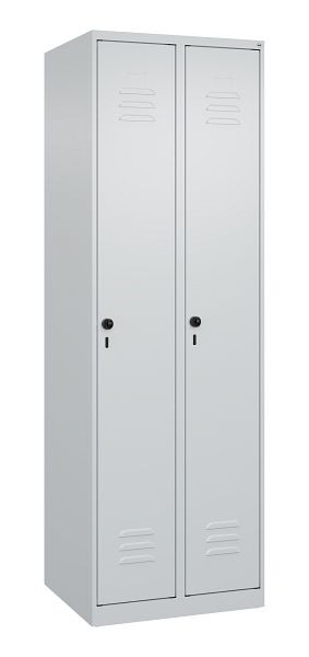 C+P luierkluis Classic PLUS met middenwand, 2 vakken, 1850x600x500mm, 7035/7035, veiligheidsdraaigrendel, 080000-20F S10001