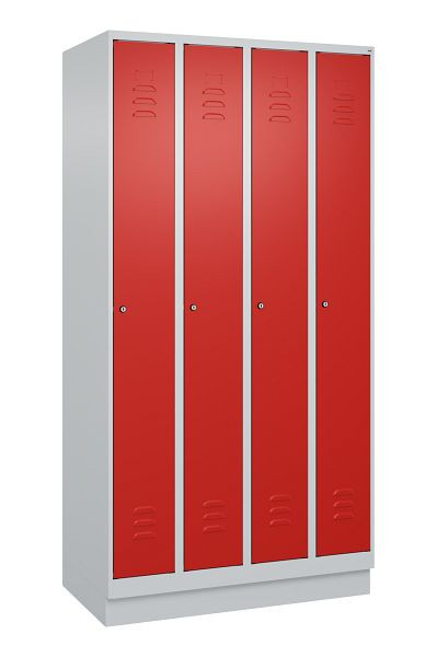 C+P luierkluis Classic PLUS, onderbouw, 4 vakken, 1950x1000x500mm, 7035/3020, cilindersloten, 080020-49 S10017