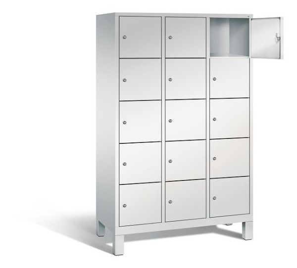 C+P lockerkast Evolo, H1850xB1200xD500mm, kleur: lichtgrijs, 48010-325 S10006