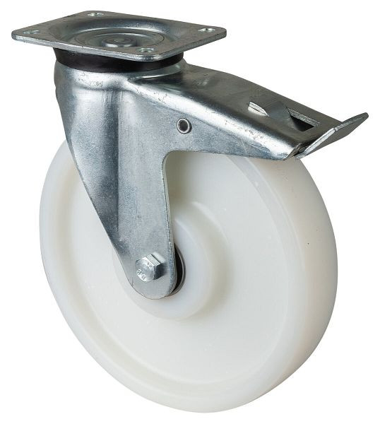 BS Rolls Zwaarlastwiel met rem, breedte 60 mm, Ø250 mm, tot 1400 kg, loopvlak/wiellichaam kunststof, kogellager, L620.B15.250