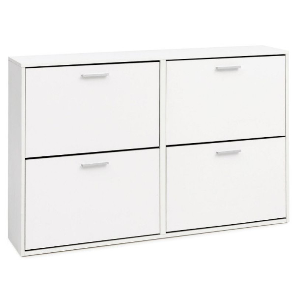 Wohnling schoenenkast modern 120 x 81 x 24 cm hout, wit 4 vakken, WL5.829