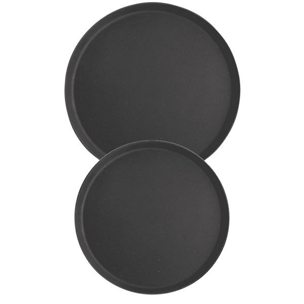 Stalgast dienblad rond, met antislip oppervlak, zwart, hoogte 2,5 cm