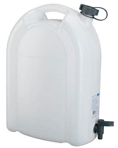 DENIOS kunststof jerrycan, transparant, met aftapkraan, 20 liter, 243-709