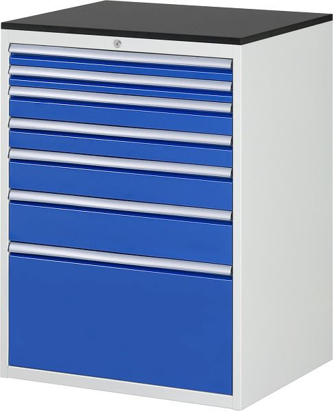 RAU ladekast serie 7000, B770xD650xH1030mm, laden: 2xH60, 2xH90, H120, H150, H360mm, werkblad melaminehars gecoat, 03-XL7.9A-M.11