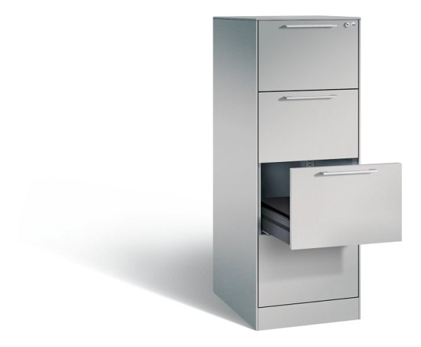 C+P archiefkast Asisto, H1310xB440xD600mm, kleur: wit aluminium, beugelgreep, 146 225-421 S10007