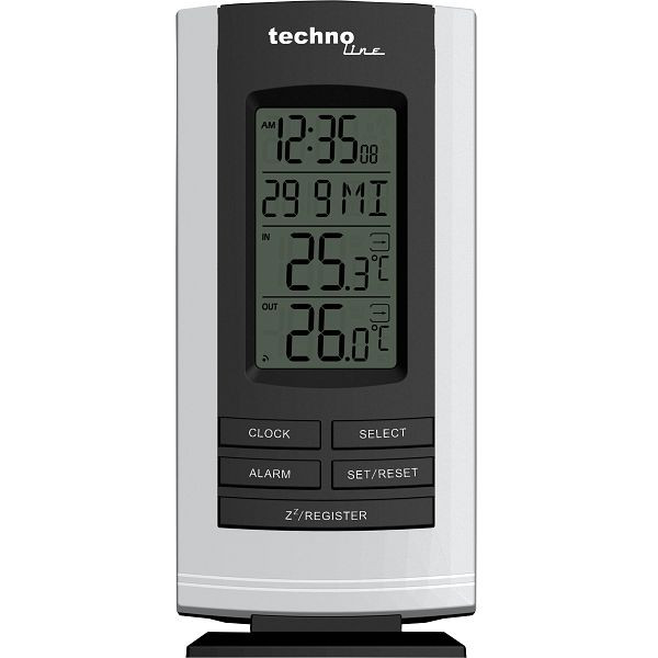 Technoline temperatuurstation, afmetingen: 73 x 164 x 26 mm, WS 9180