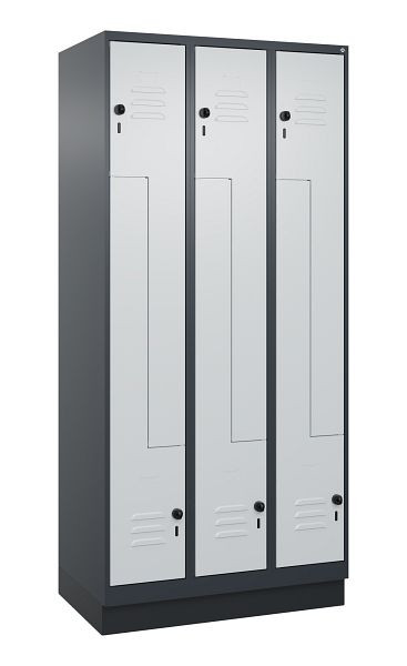 C+P Z-Spind Classic PLUS, C Z-Spind, Classic PLUS, Sockel, 6 Abteile, 1950x900x500mm, 7016/7035, Drehriegel, 080023-306 S10013