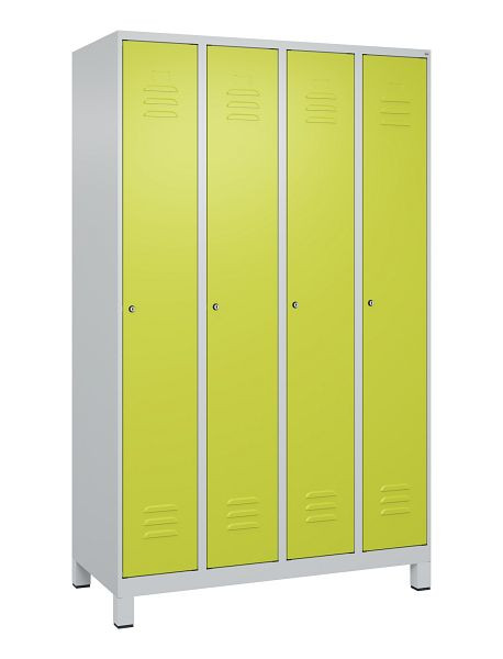 C+P luierkastje Classic PLUS met middenwand, voeten, 4 vakken, 1950x1200x500mm, 7035/0024, cilindersloten, 080010-40F S10025