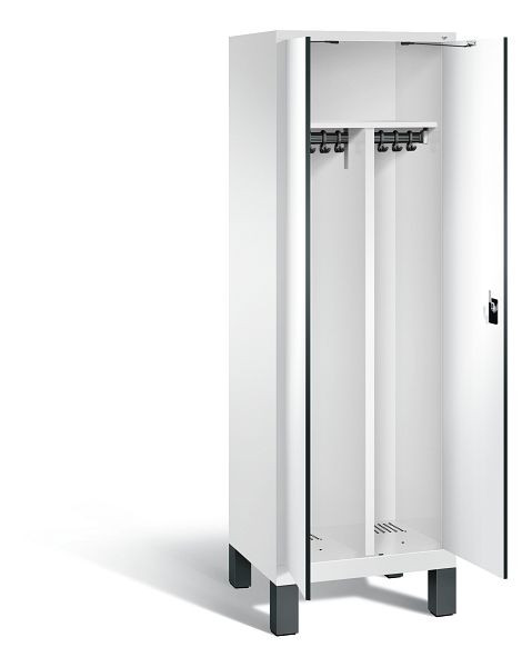 C+P zwart wit locker Evolo, H1850xB610xD500mm, kleur: verkeerswit / decor wit, 48012-20 S10249
