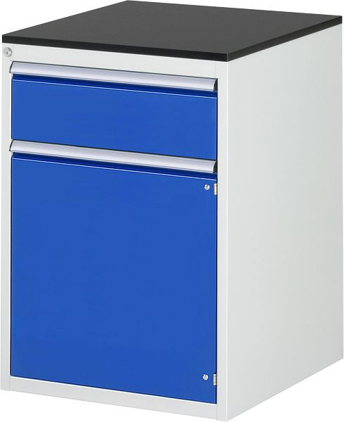 RAU ladekast serie 7000, B580xD650xH820mm, lade: 1xH180mm, draaideur H540mm, werkblad melaminehars gecoat, 03-L5.8AR-M.11