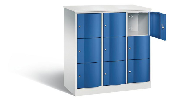 C+P lockerkast Resisto, H1255xB1148xD540mm, kleur: lichtgrijs / gentiaanblauw, 8573-372 S10707