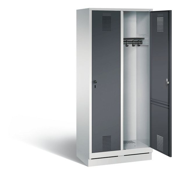 C+P Evolo locker, H1800xW810xD500mm, kleur: lichtgrijs / zwartgrijs, 48020-22 S10110
