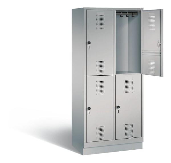C+P locker dubbeldekker Evolo, H1800xW810xD500mm, kleur: wit aluminium, 48320-22 S10349