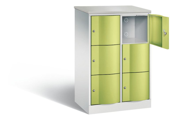 C+P lockerkast Resisto, H1255xB772xD540mm, kleur: lichtgrijs / virid groen, 8573-272 S10453