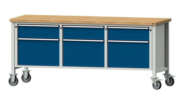 ANKE werkbanken kistwerkbank, model 223 V, 2000 x 700 x 890 mm, RAL 7035/5010, BMP 40 mm, 306.157