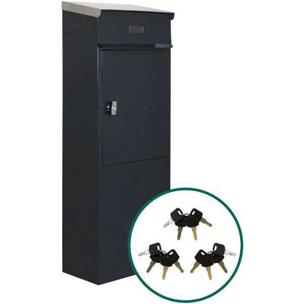 ScanProDesign Safepost 855 Tiamat AG - met 12 sleutels, antracietgrijs, 211101
