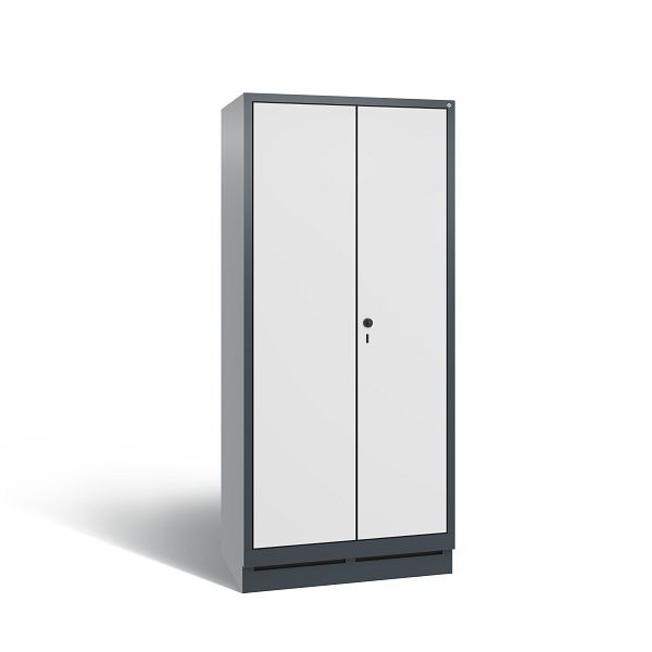 C+P locker Evolo, 2 compartimenten, H1800B810T500 mm, Antraciet/HPL wit, 48022-22B S10090