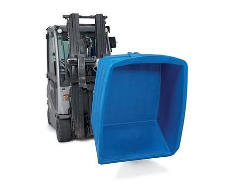 DENIOS kantelbak voor zware lasten van polyethyleen (PE), blauw