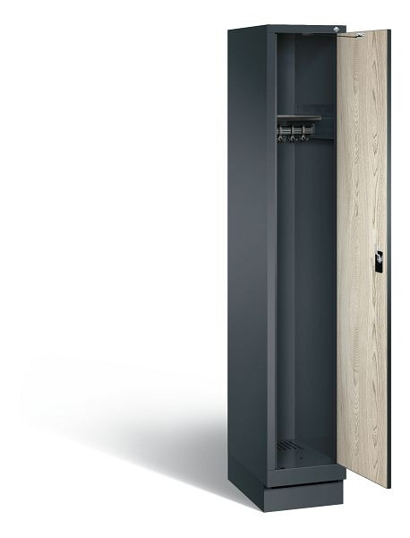 C+P garderobe Evolo, H1800xB320xD500mm, kleur: antracietgrijs / Sen ash decor, 48020-10 S10492