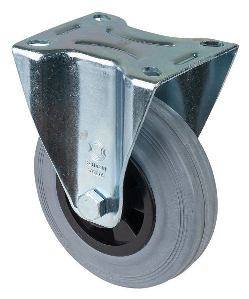 BS rollen transportrol, vaste rol, wielbreedte 37,5 mm, wiel-Ø 125 mm, draagvermogen 100 kg, kunststof, rollager, plaat, verpakking: 2 stuks, L410.B46.125